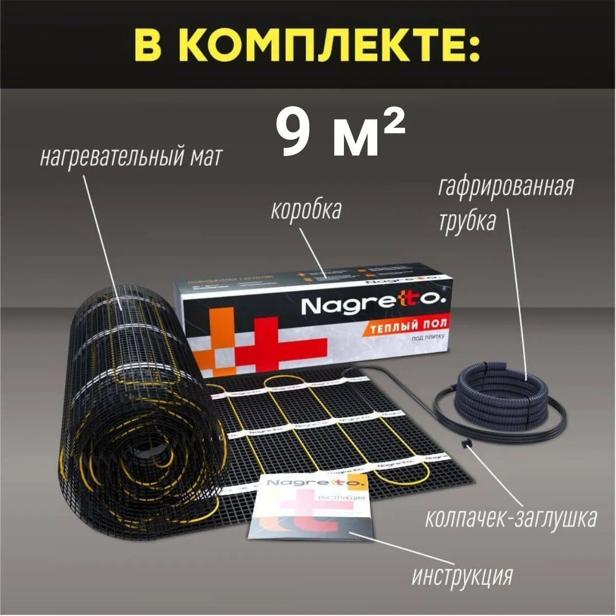 Нагревательный мат Nagretto NGM-1350-9.0