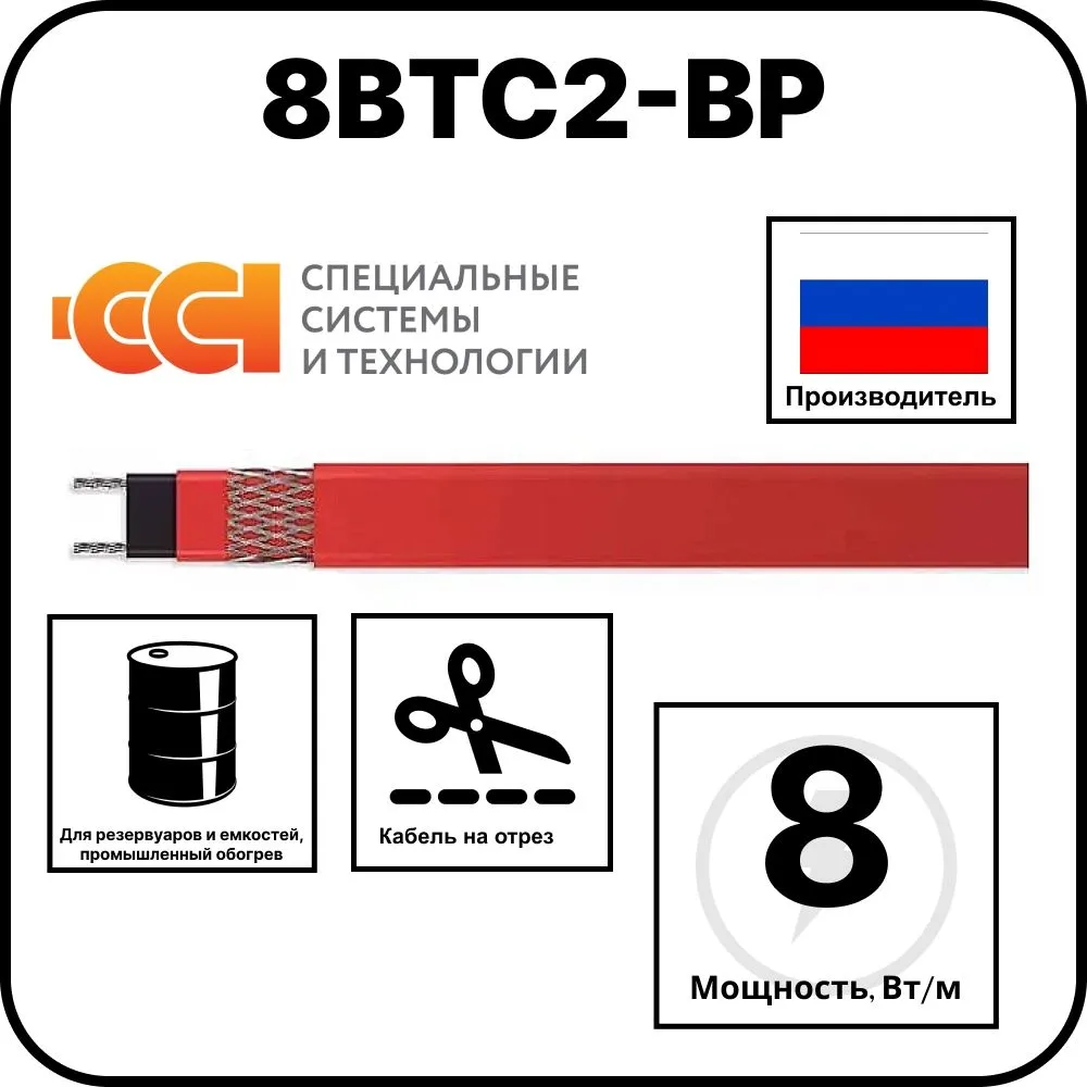 8ВТС2-ВР саморегулирующийся нагревательный кабель