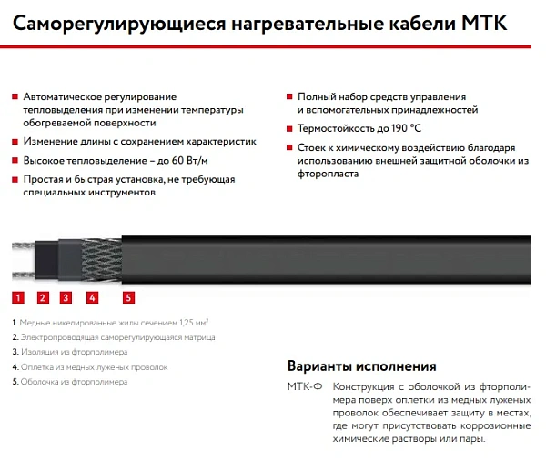 30МТК-Ф-2 Саморегулирующийся нагревательный кабель Mos-Obogrev.ru